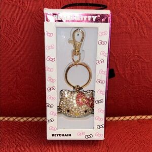 Sanrio Hello Kitty Gold and Pink Keychain/ Bag Charm, NWT/in box